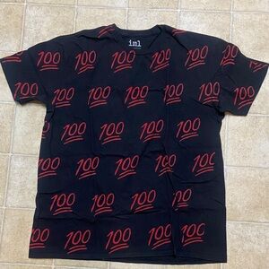 Im1 Men’s Black and Red Emoji Tee Size XL